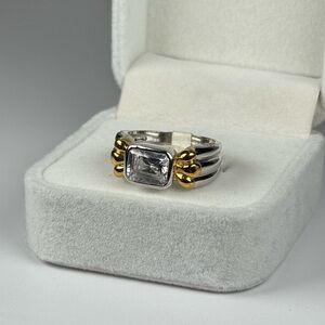 14K Gold Electroplated Ring Size 6 CZ Cubic Zirconia NEW